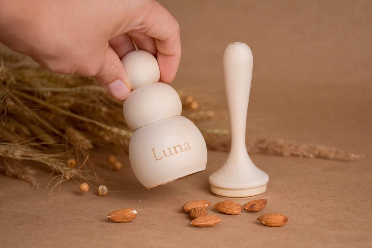 Wooden baby maraca from the Ice Cream collection