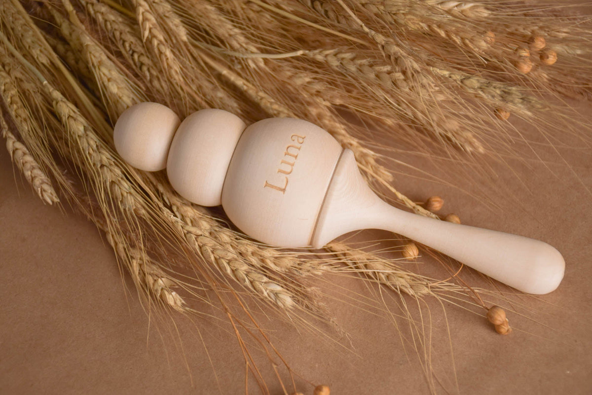 Ice Cream model wooden baby rattle