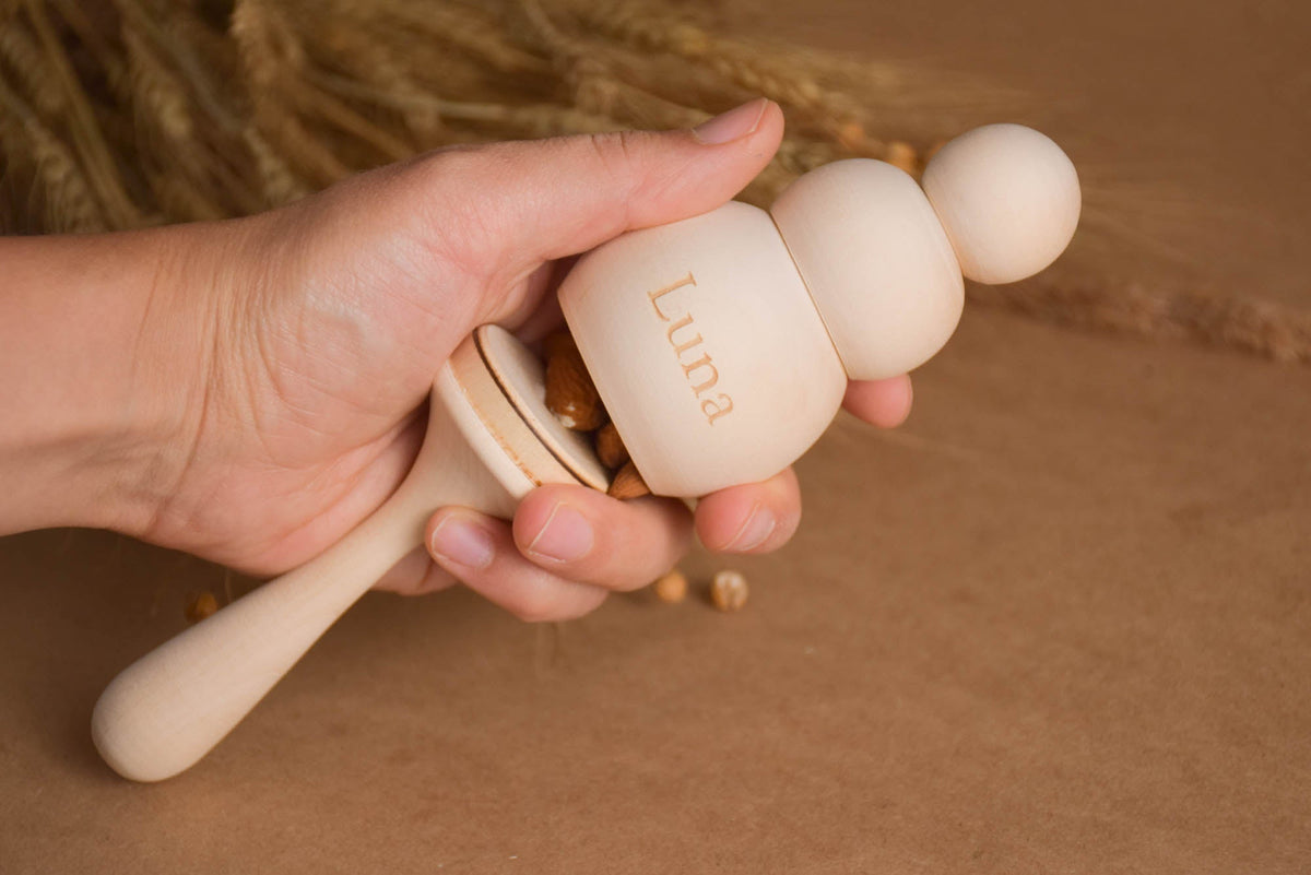 Linden wood baby maraca, Ice Cream model