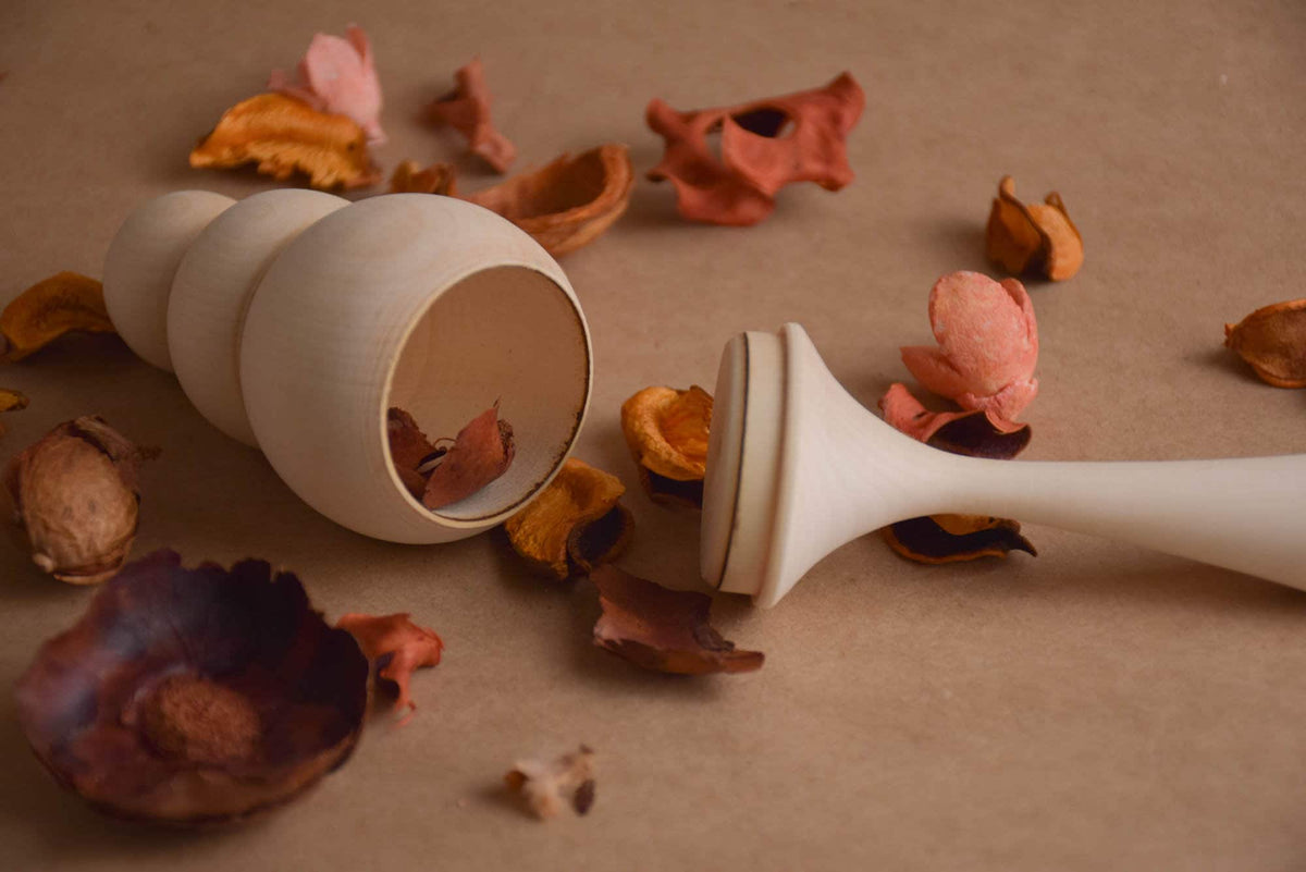 Wooden baby maraca from the Ice Cream collection