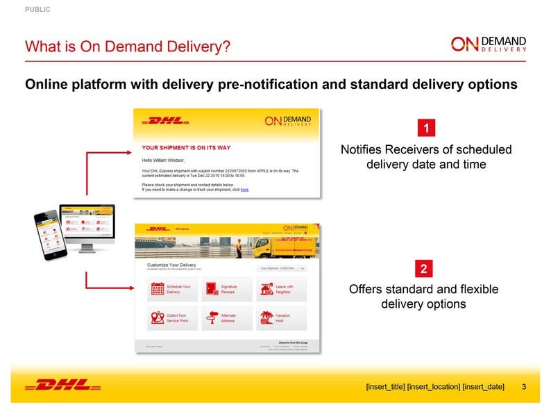 What is the estimated delivery time for a DHL courier when a package is out  for delivery? - Poe