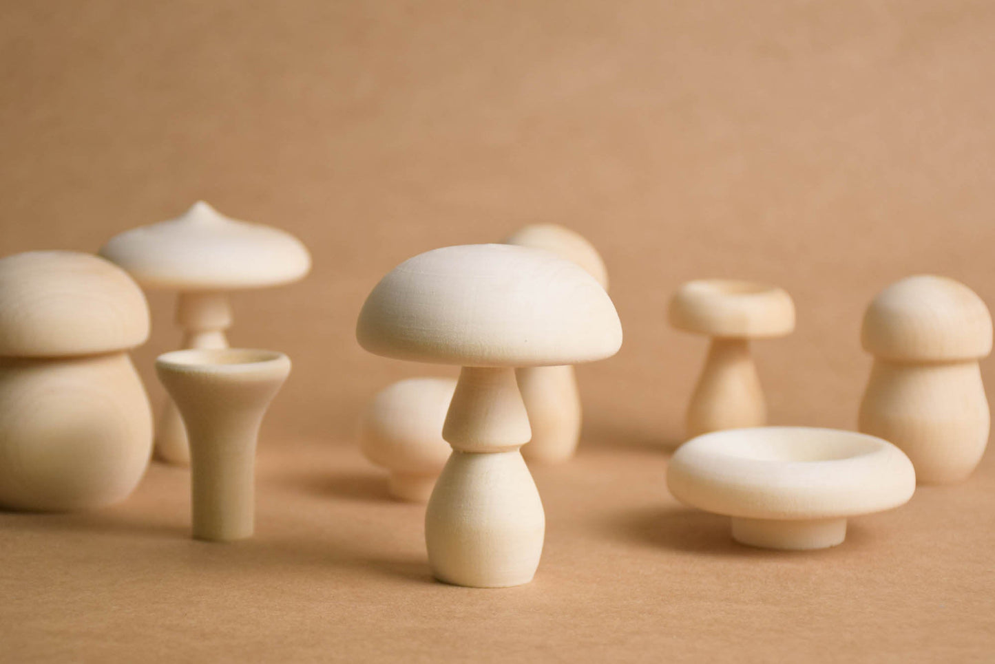Wooden Miniature Mushroom Unfinished Set for Fairy Garden or Baby Nursery Decor, Montessori Baby, Waldorf Toys for Toddlers, Gift for Kids