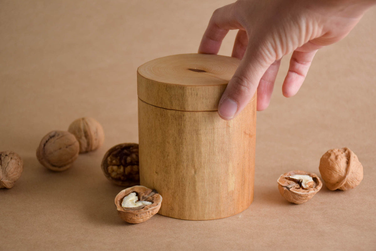 Handmade linden wood box with a lid