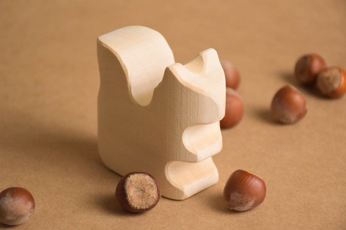 Handmade wooden woodland animal set