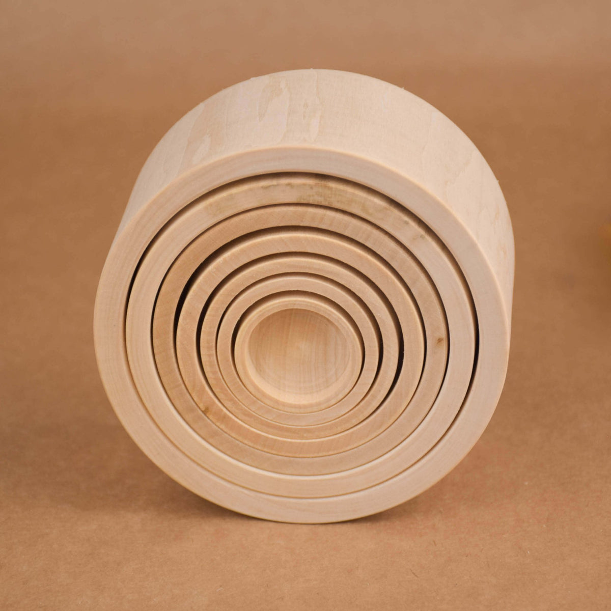 Natural wooden stacking bowls