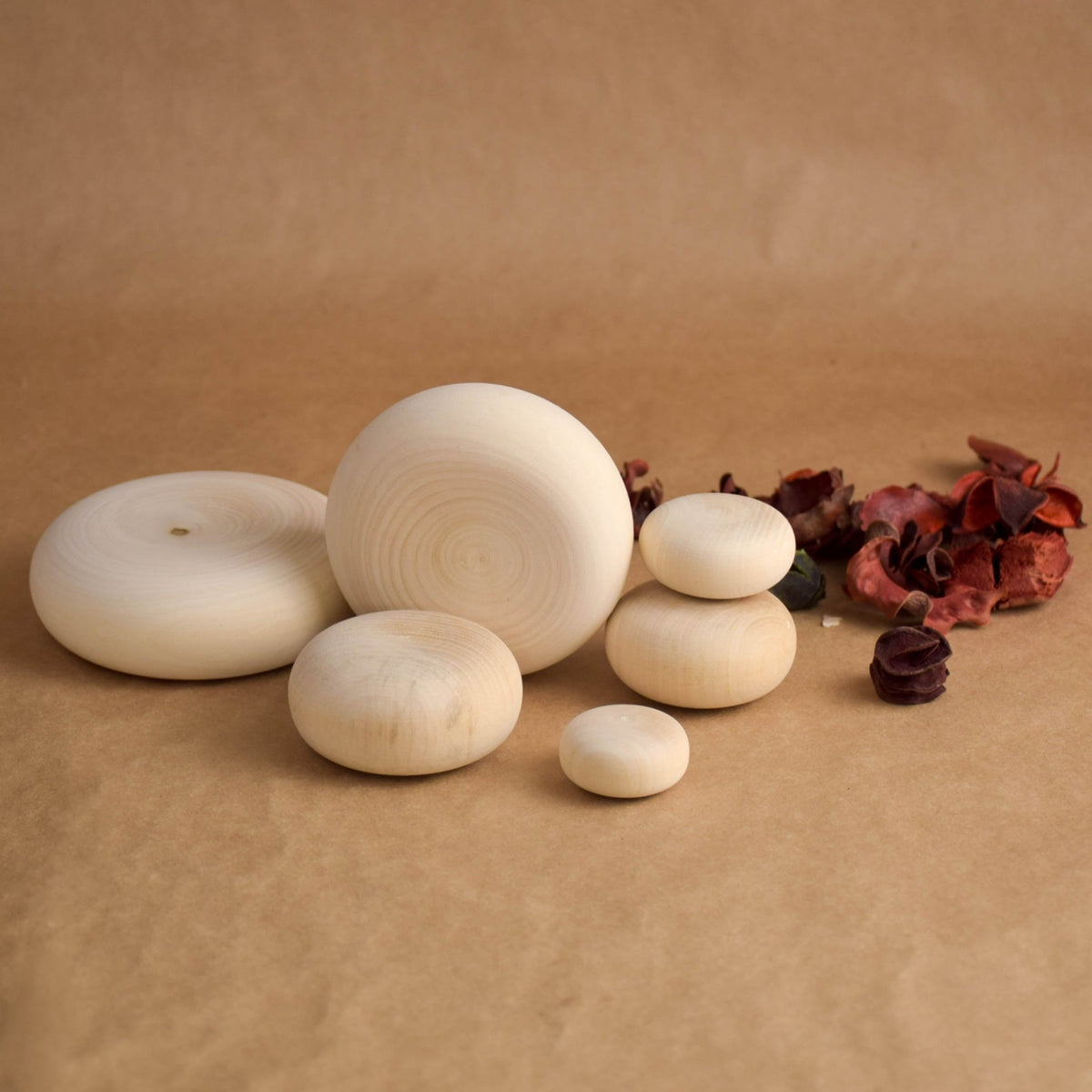 River pebble-shaped wooden stacking blocks