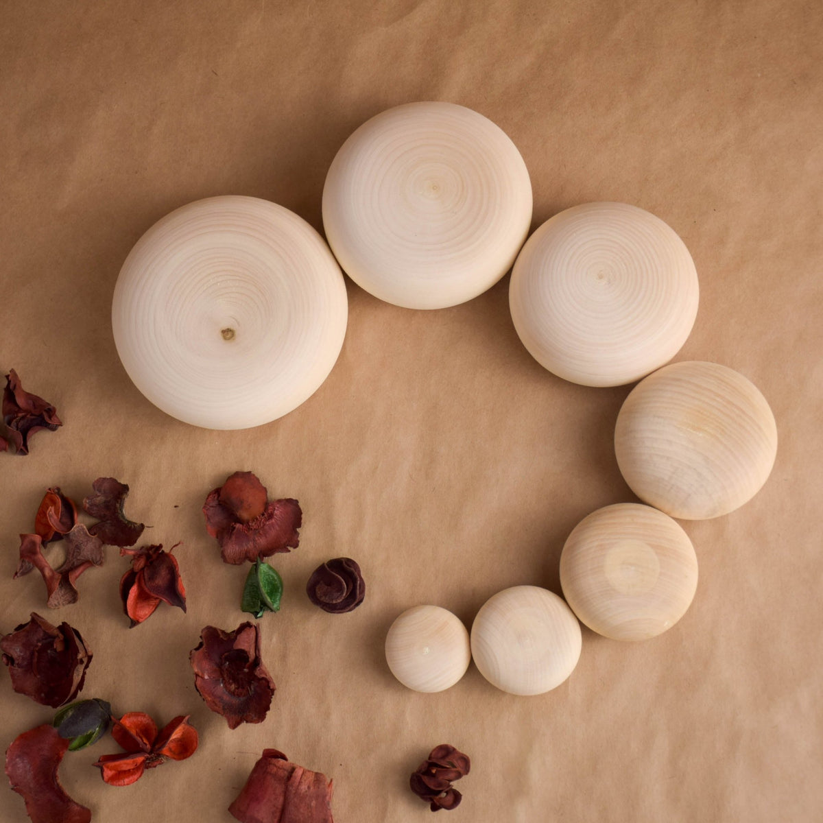 Wooden balancing pebbles