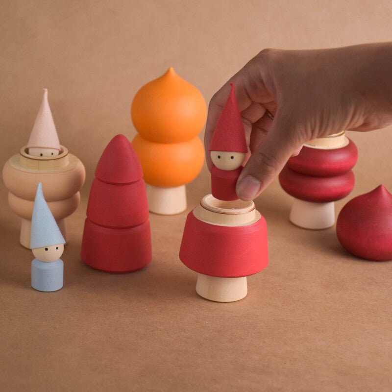 Handmade neutral wooden tree set