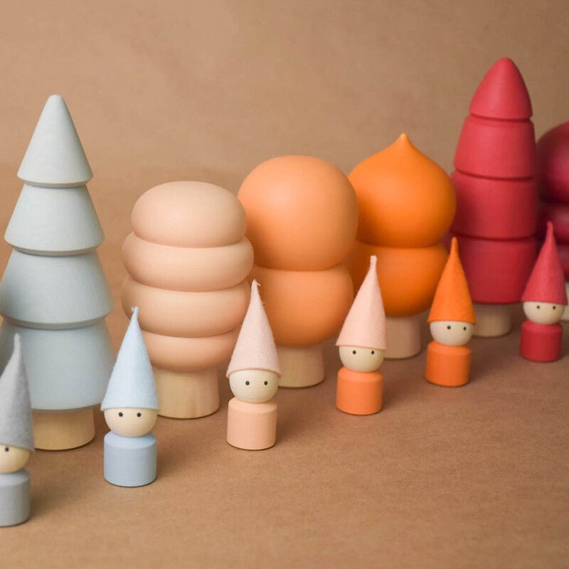 Natural wooden opening trees set