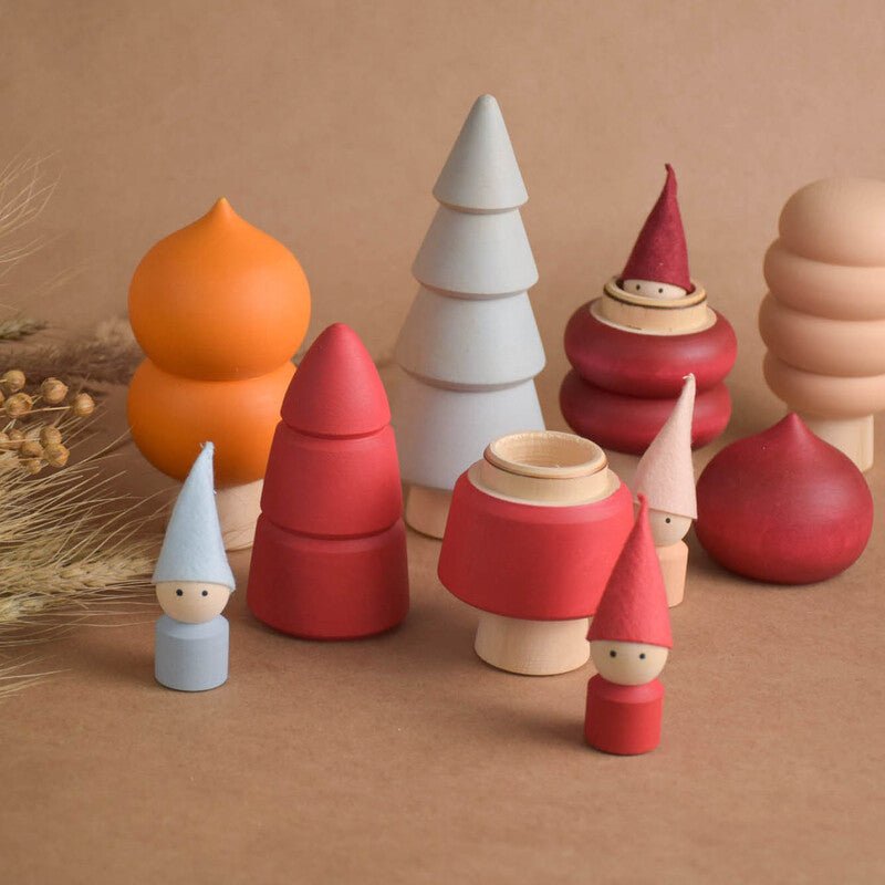 Woodland wooden trees play set