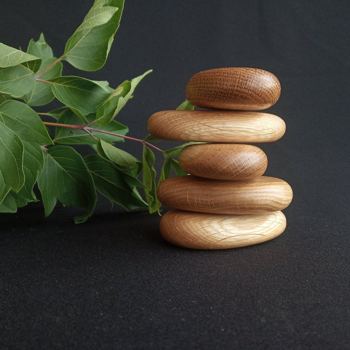 Smooth stacking stones made from pedunculate oak
