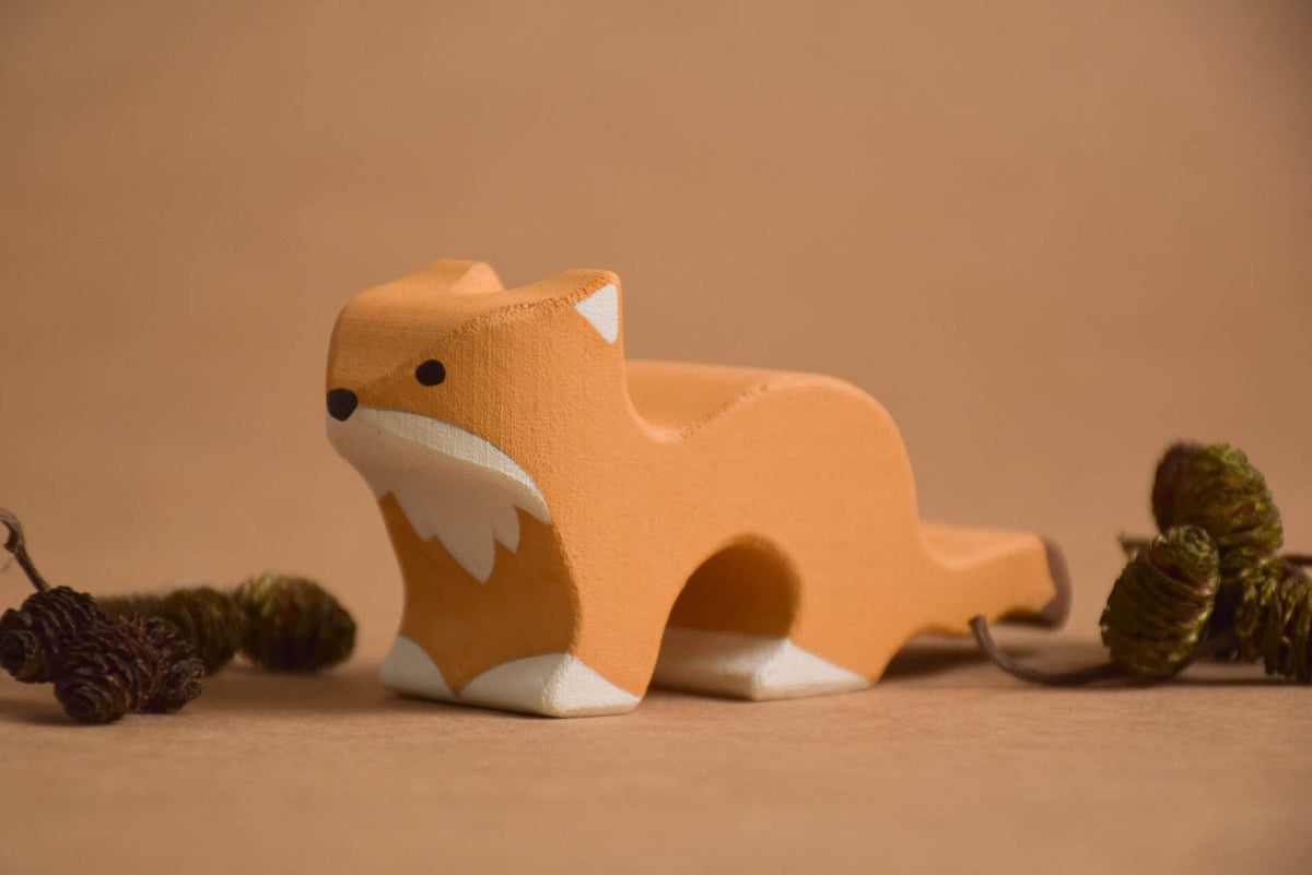 Painted wooden woodland animals set