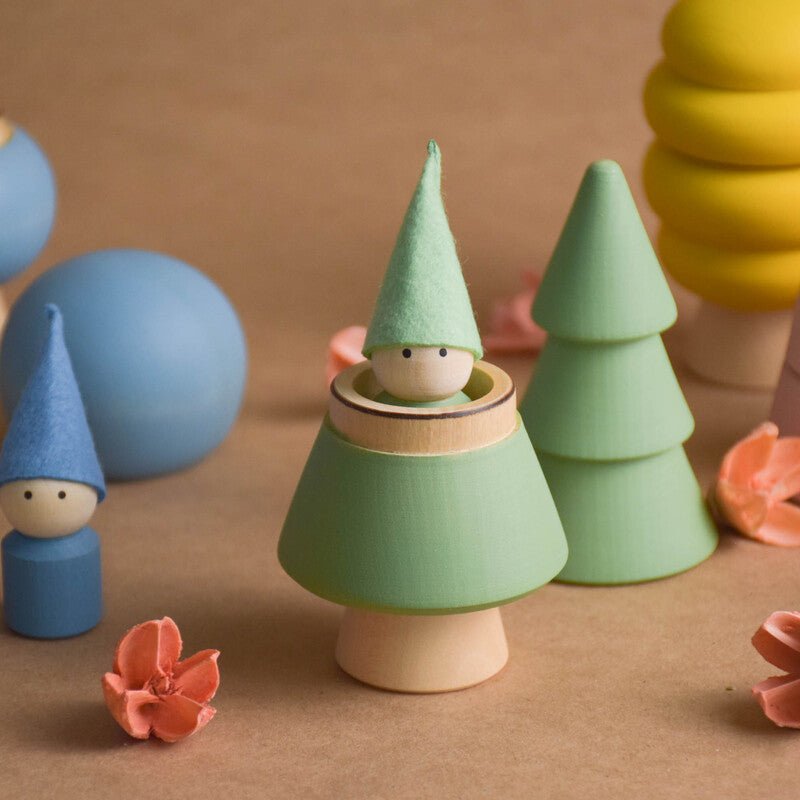 Wooden trees designed for open-ended play