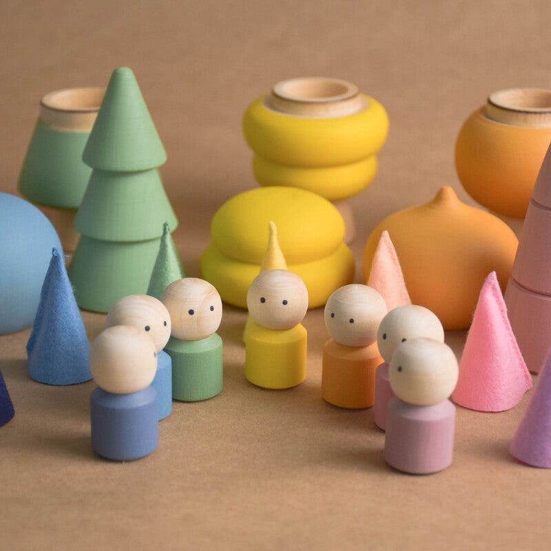 Wooden opening trees for imaginative play