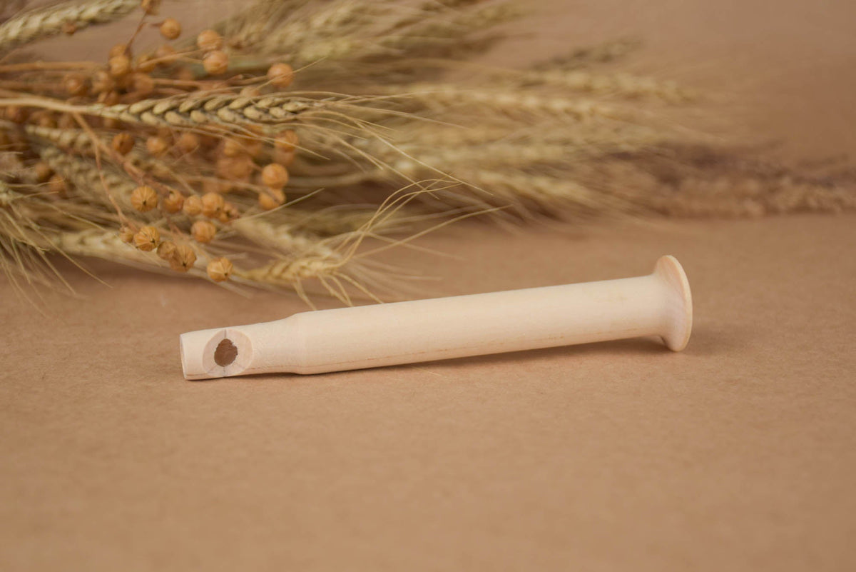 Pull whistle musical toy in linden wood