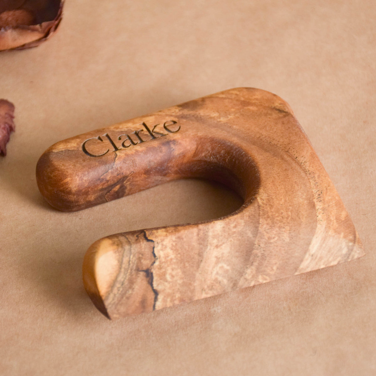Handmade Montessori knife and cutting board set in solid walnut wood with a natural oil finish