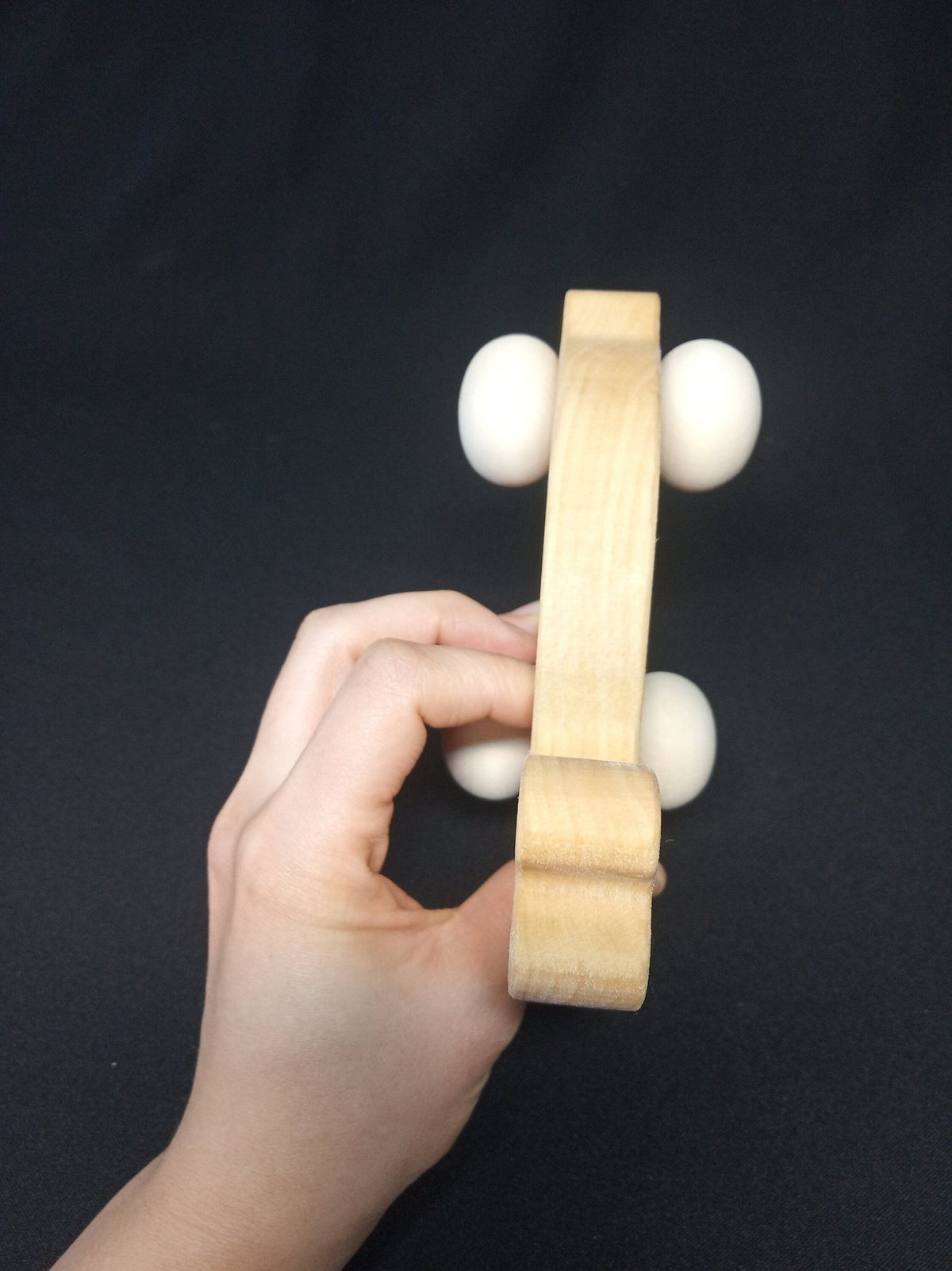 Linden wood rabbit push toy