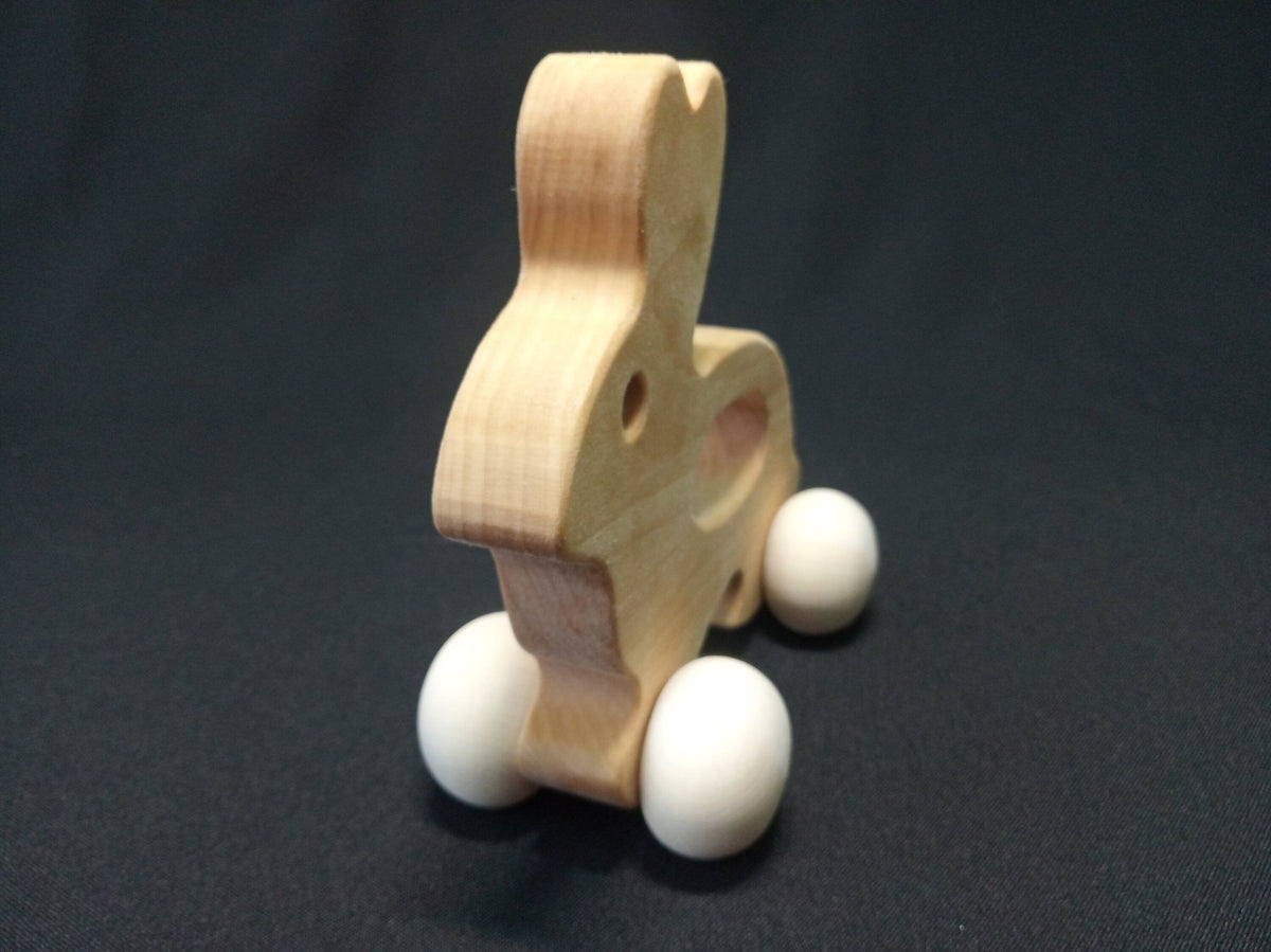 Bunny-shaped wooden push toy