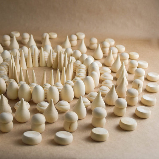 Wooden mandala pieces