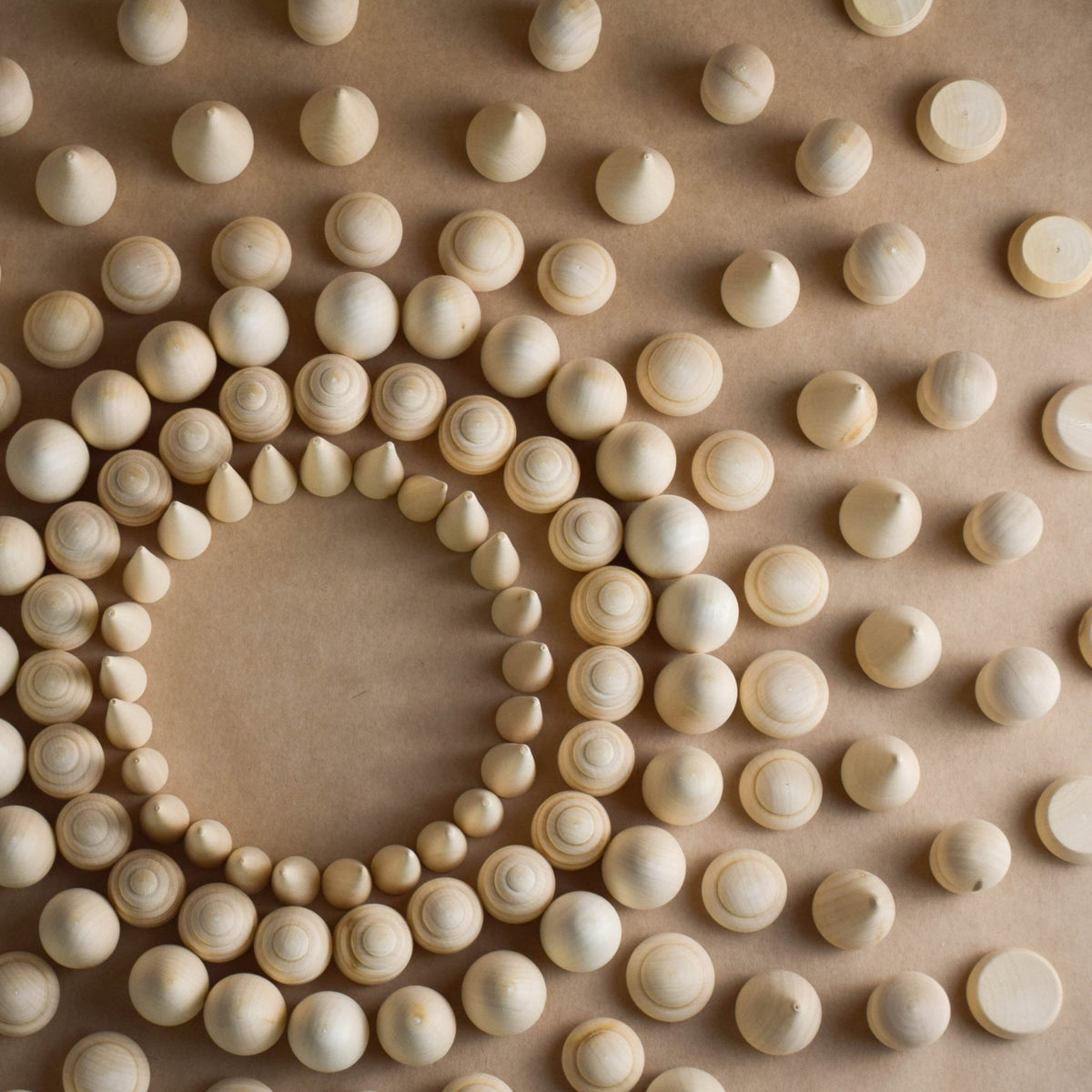 Mandala pieces made from wood