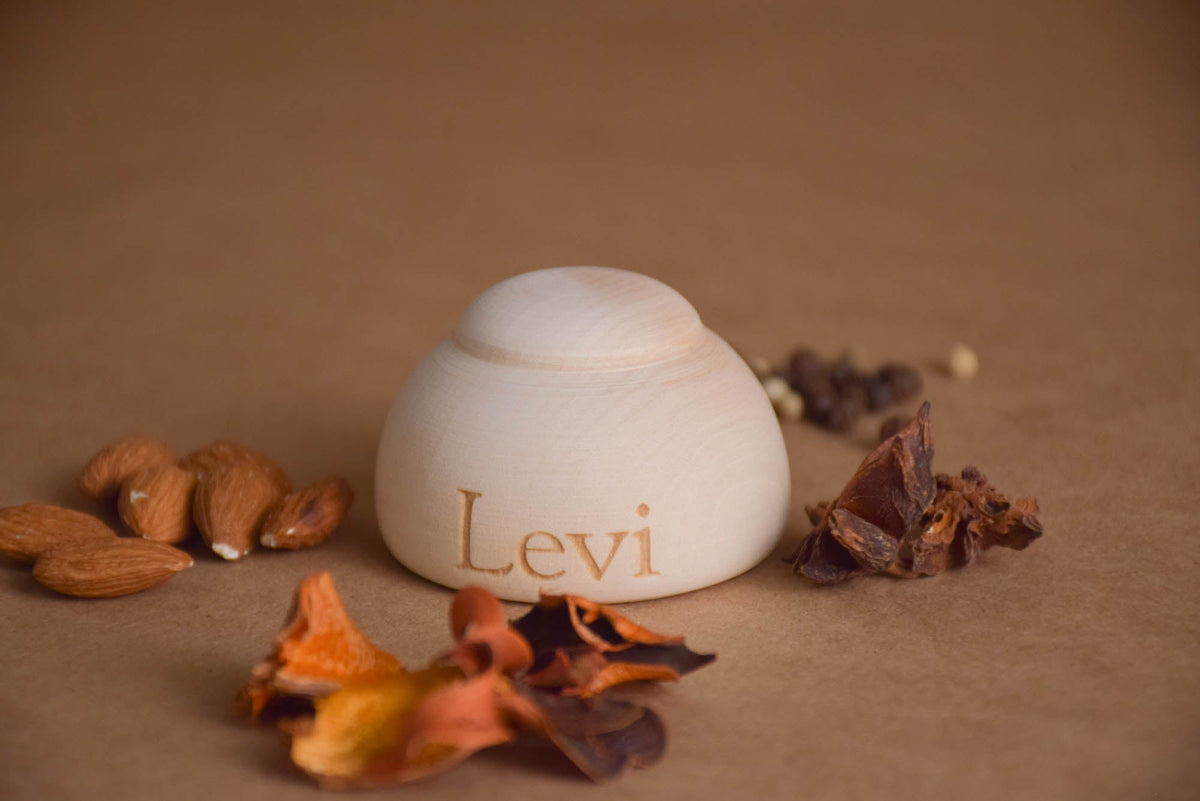 Baby maraca made from natural linden wood
