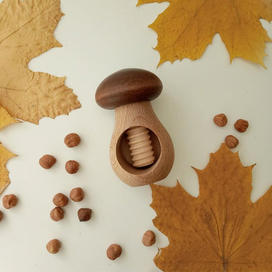 Beech wood mushroom screw toy