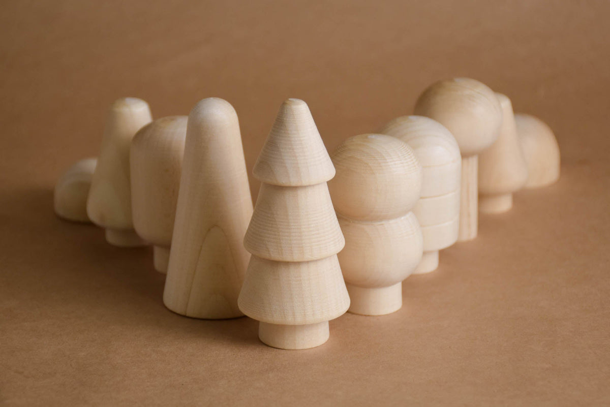 Wooden woodland scenery set