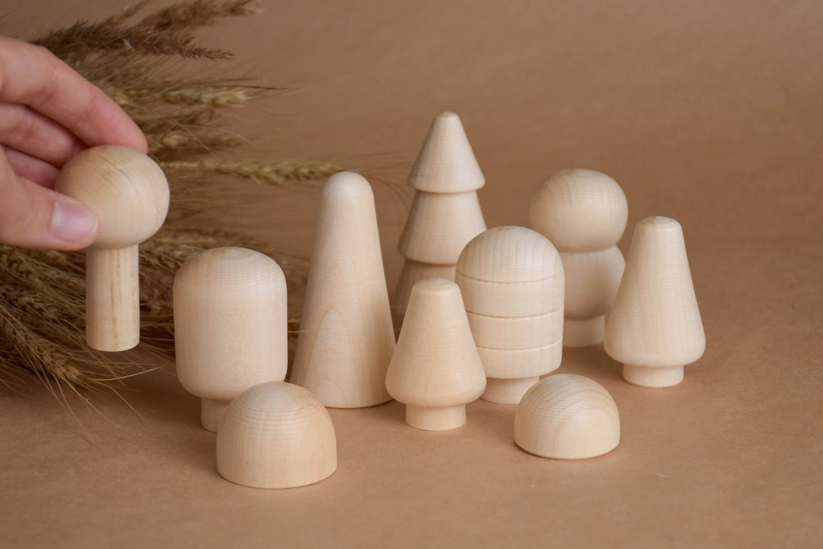 Wooden woodland scenery set